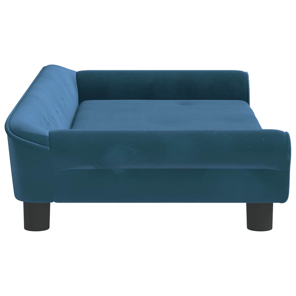 Krevet za pse plavi 100 x 50 x 21 cm baršunasti