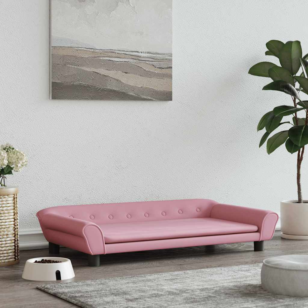 Krevet za pse ružičasti 100 x 50 x 21 cm baršunasti