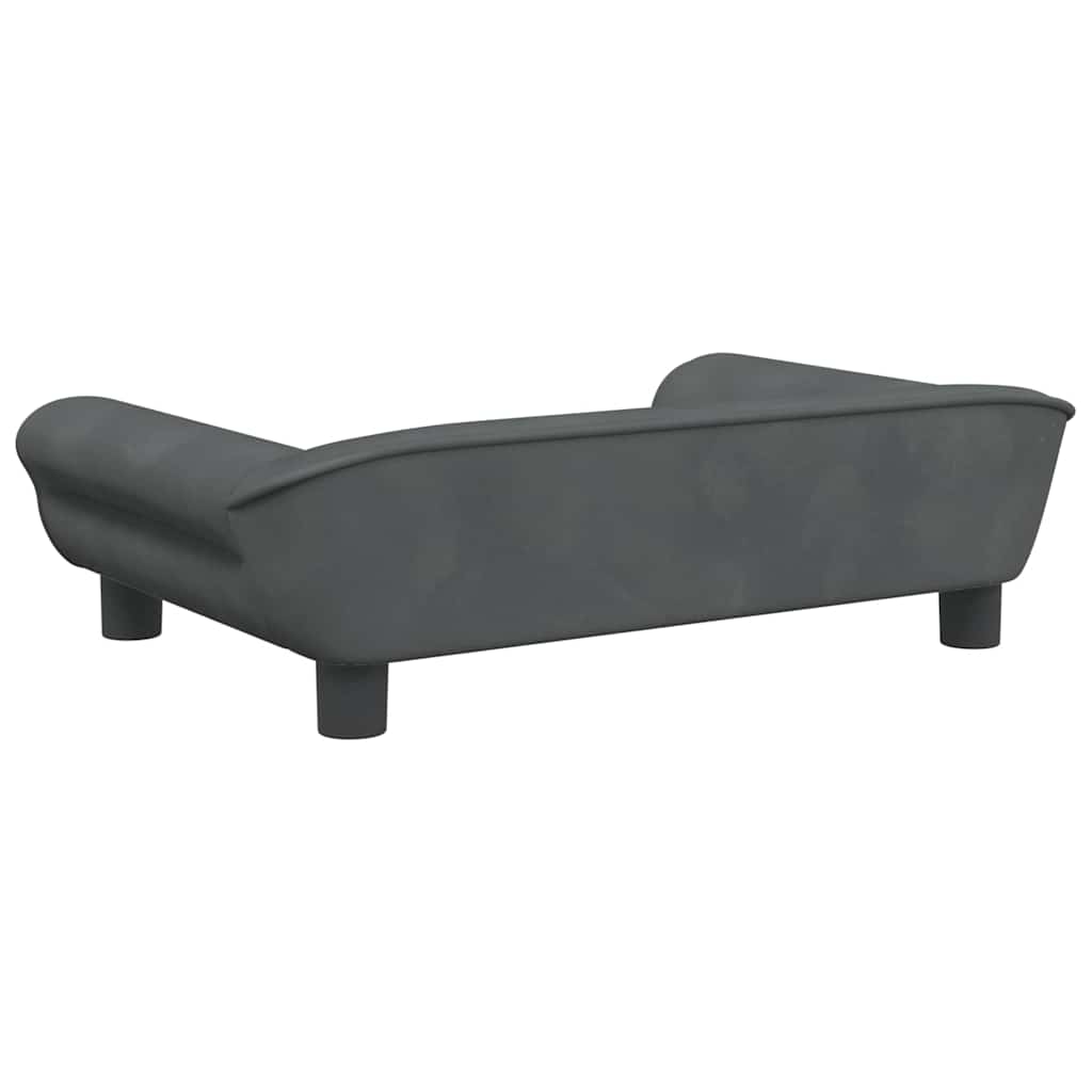 Krevet za pse tamnosivi 70 x 48 x 22 cm baršunasti