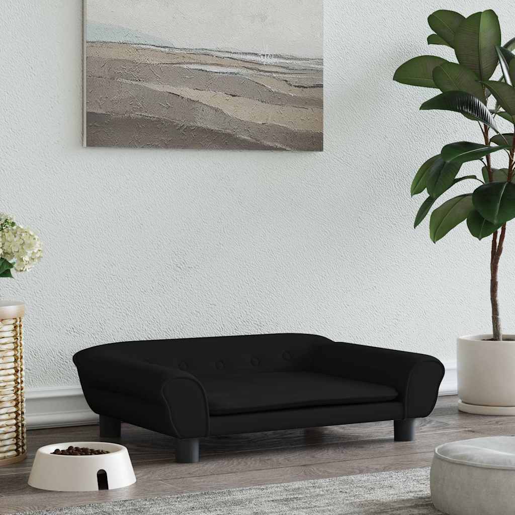 Krevet za pse crni 70 x 48 x 22 cm baršunasti