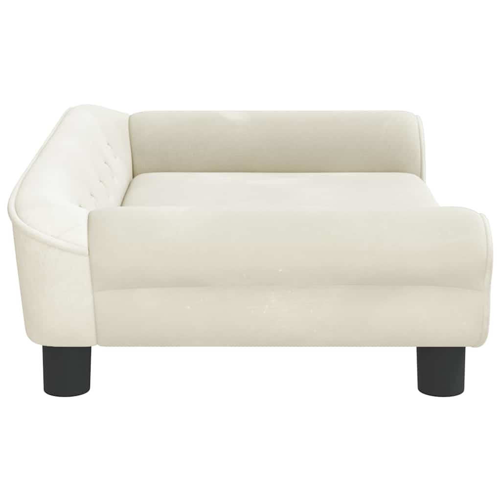 Krevet za pse krem 70 x 48 x 22 cm baršunasti
