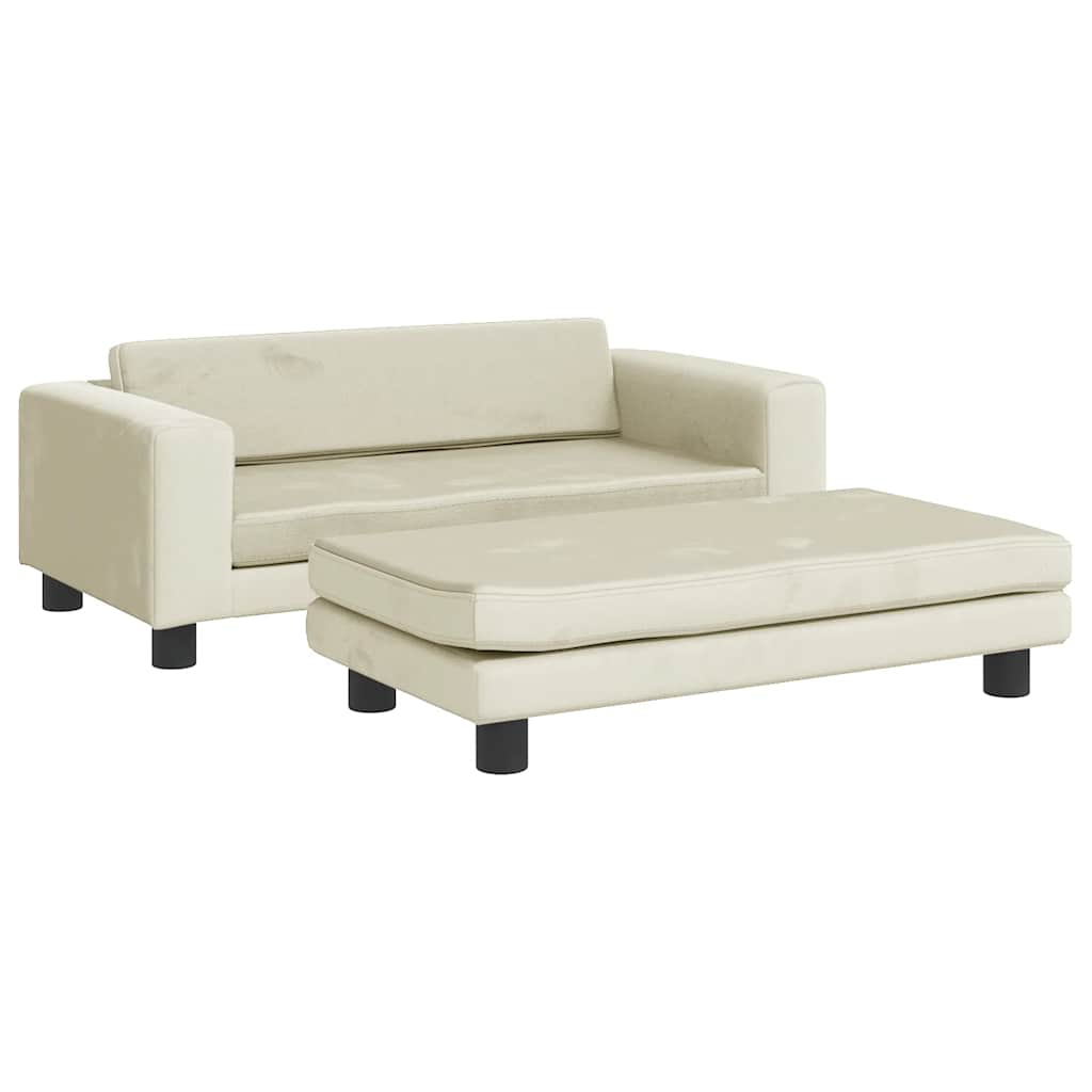 Krevet za pse s produžetkom krem 100 x 50 x 30 cm baršunasti