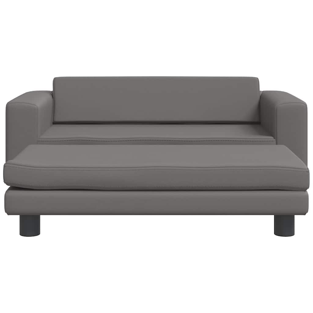 Krevet za pse s produžetkom sivi 100 x 50 x 30 cm umjetna koža