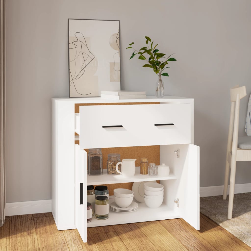 Komoda bijela 80 x 33 x 70 cm od konstruiranog drva