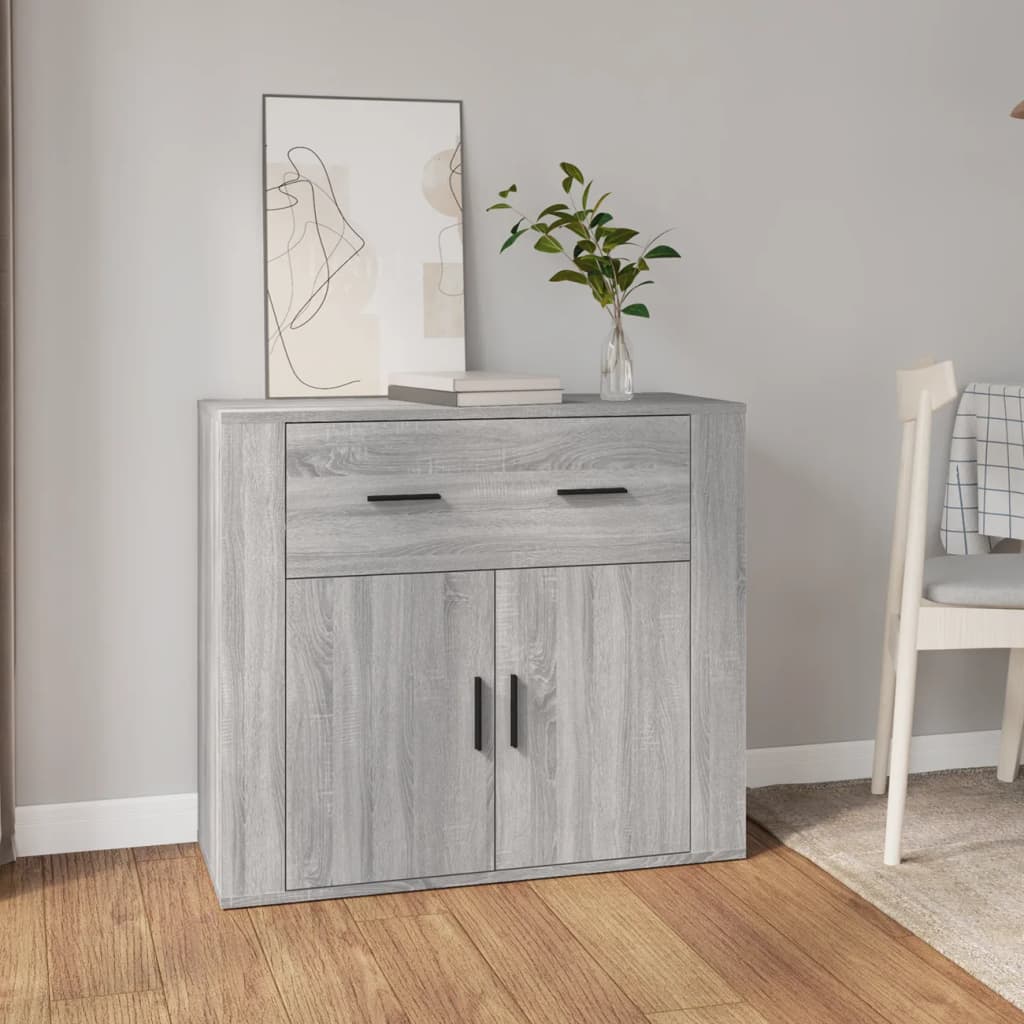 Komoda sivog hrasta sonome 80x33x70 cm od konstruiranog drva