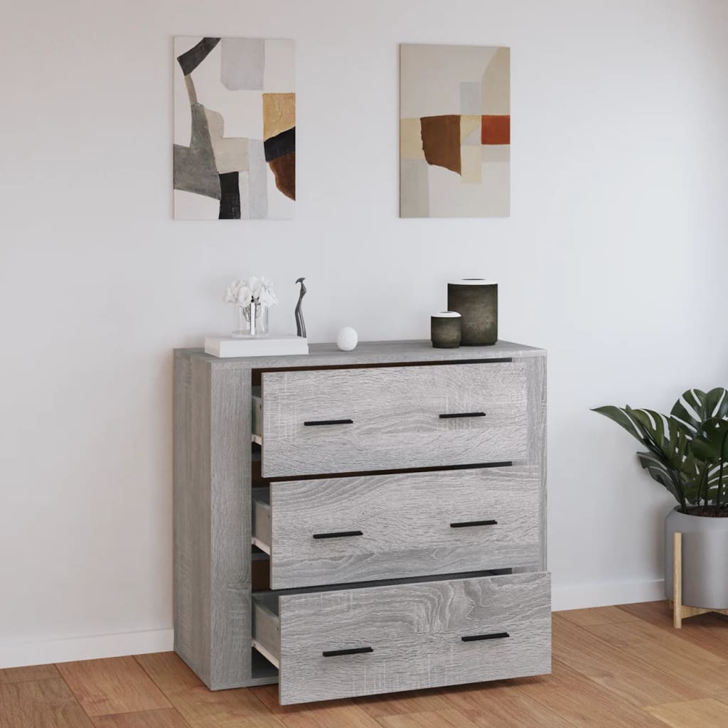 Komoda sivog hrasta sonome 80x33x70 cm od konstruiranog drva