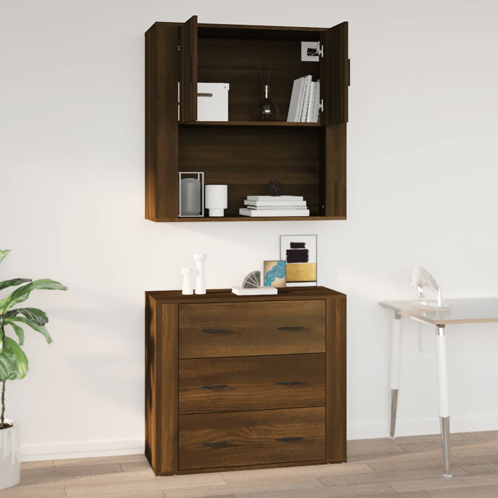 Zidni ormarić boja smeđeg hrasta 80x33x80 cm konstruirano drvo