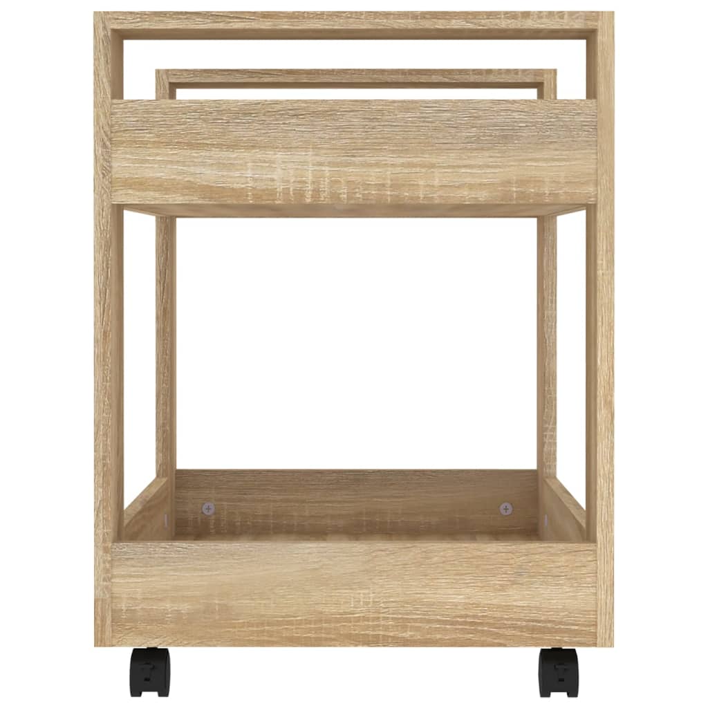 Kolica za radni stol boja hrasta 60x45x60 cm konstruirano drvo