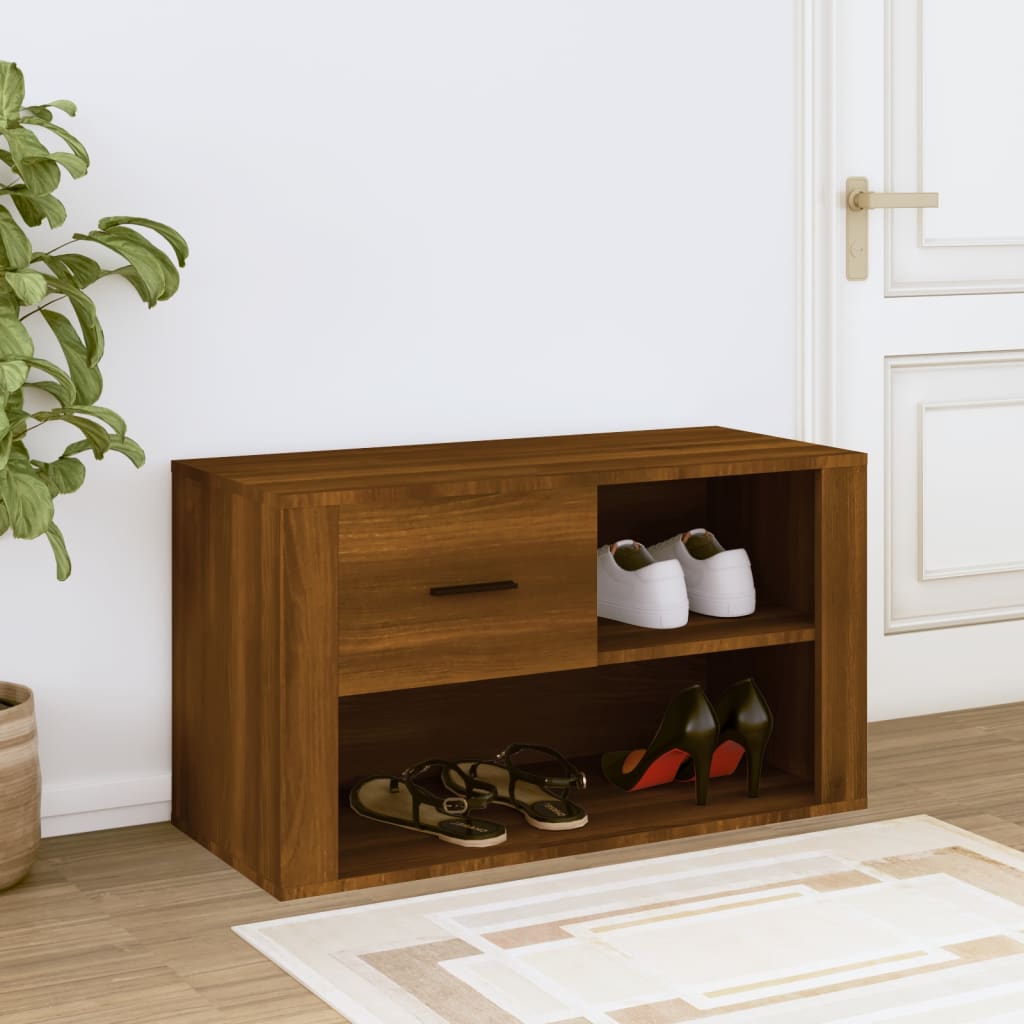 Ormarić za cipele smeđi hrast 80x35x45 cm konstruirano drvo
