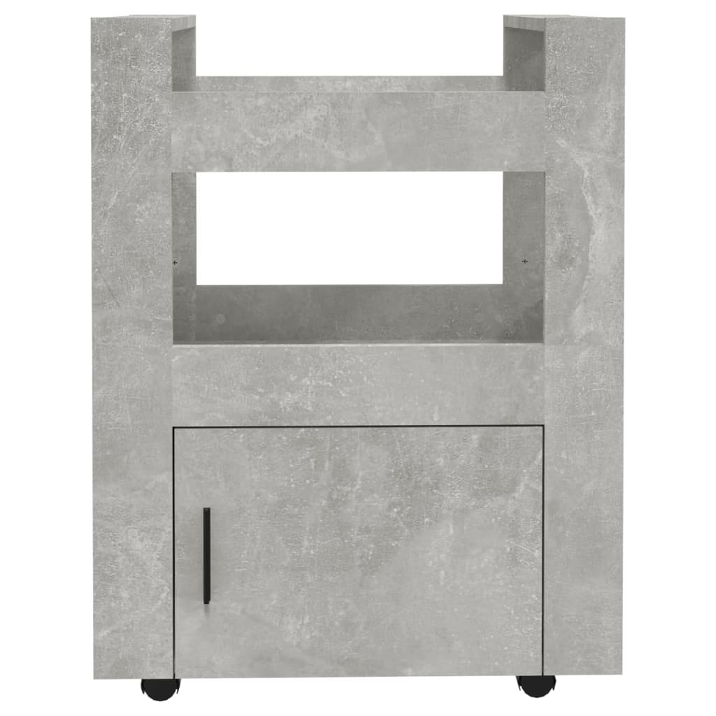 Kuhinjska kolica siva boja betona 60x45x80 cm konstruirano drvo