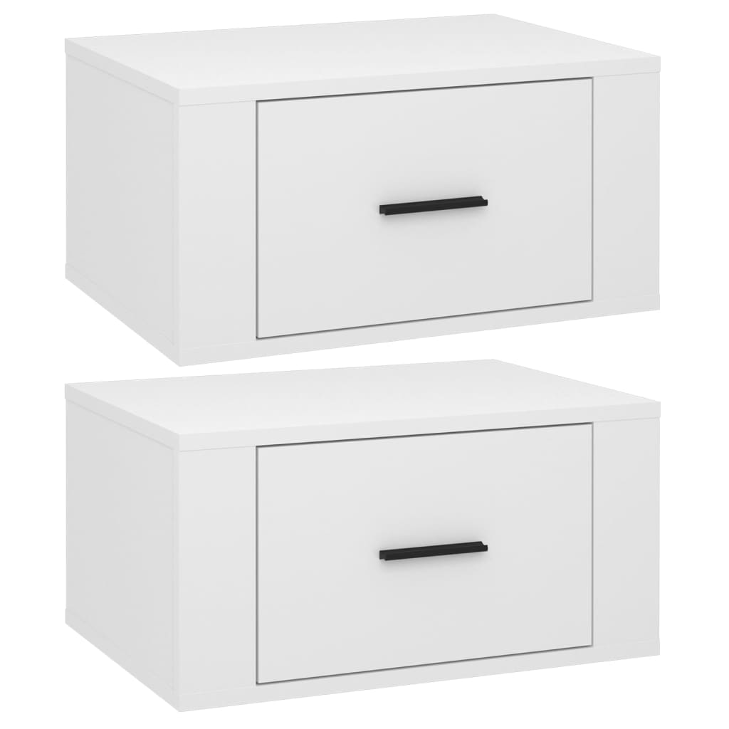 Zidni noćni ormarići 2 kom visoki sjaj bijeli 50x36x25 cm