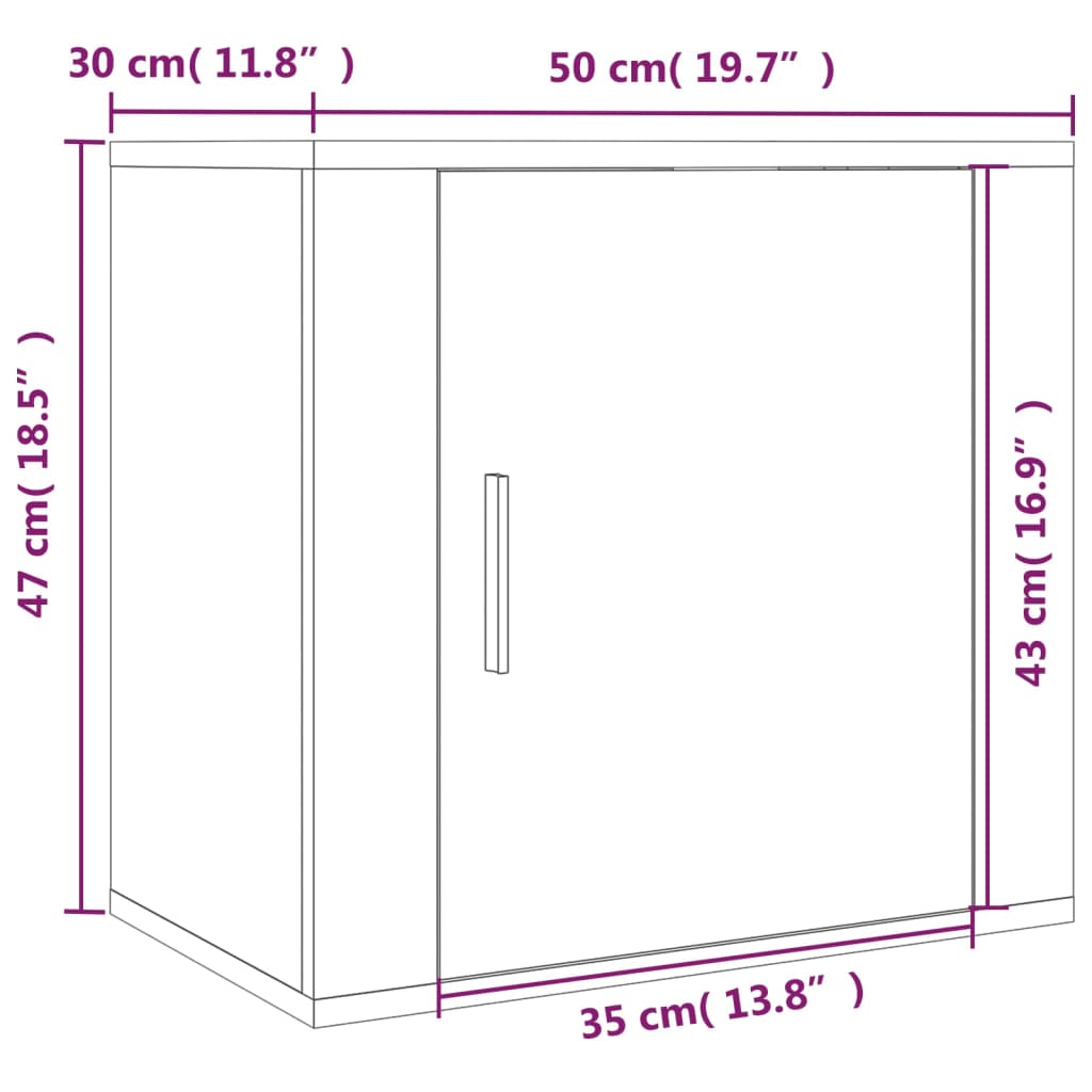 Zidni noćni ormarići 2 kom Crna 50x36x47 cm