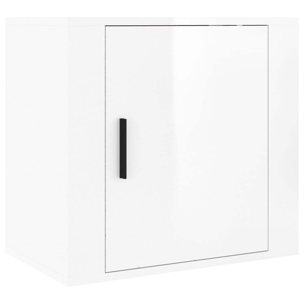Zidni noćni ormarići 2 kom visoki sjaj bijeli 50x36x47 cm