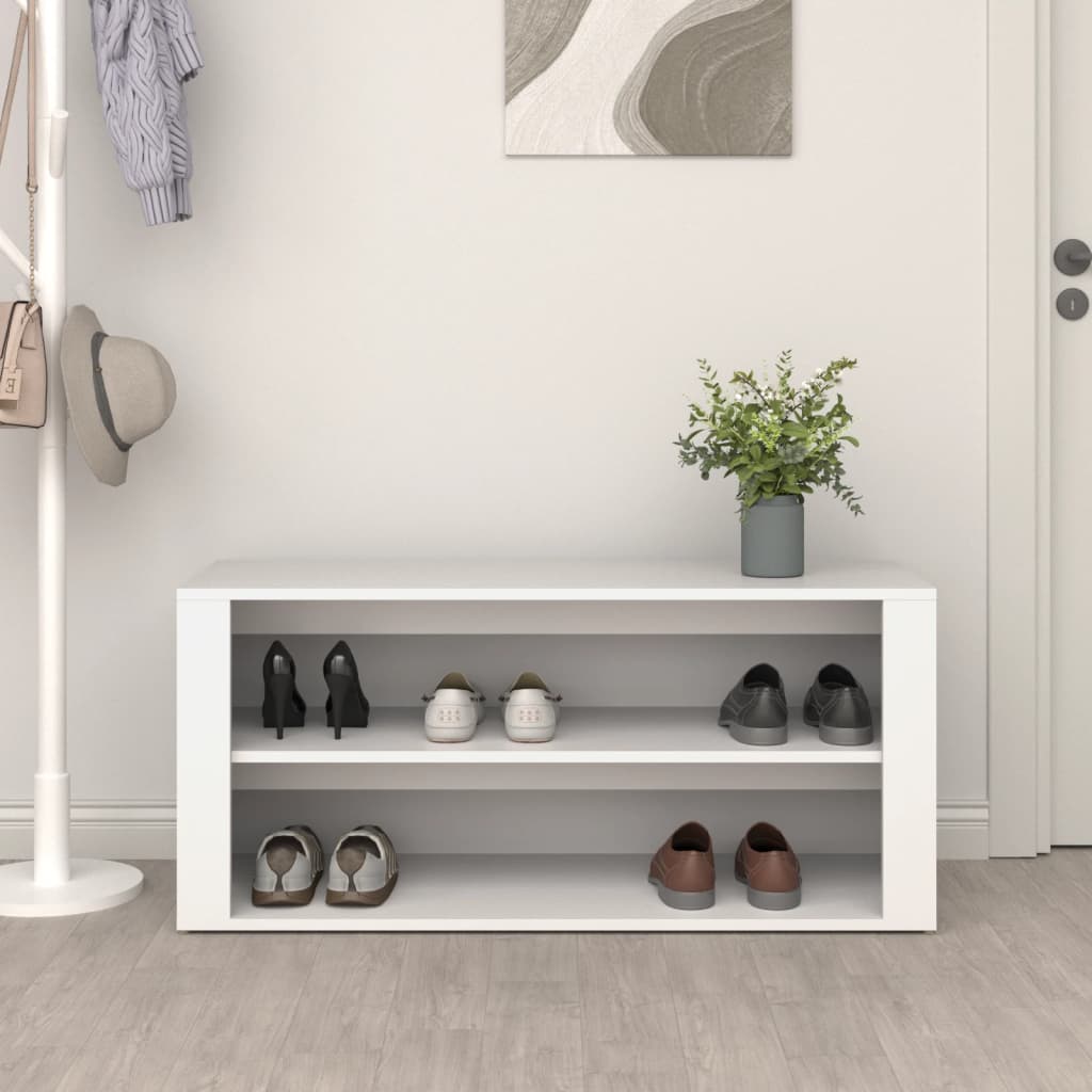 Stalak za cipele bijeli 100 x 35 x 45 cm od konstruiranog drva