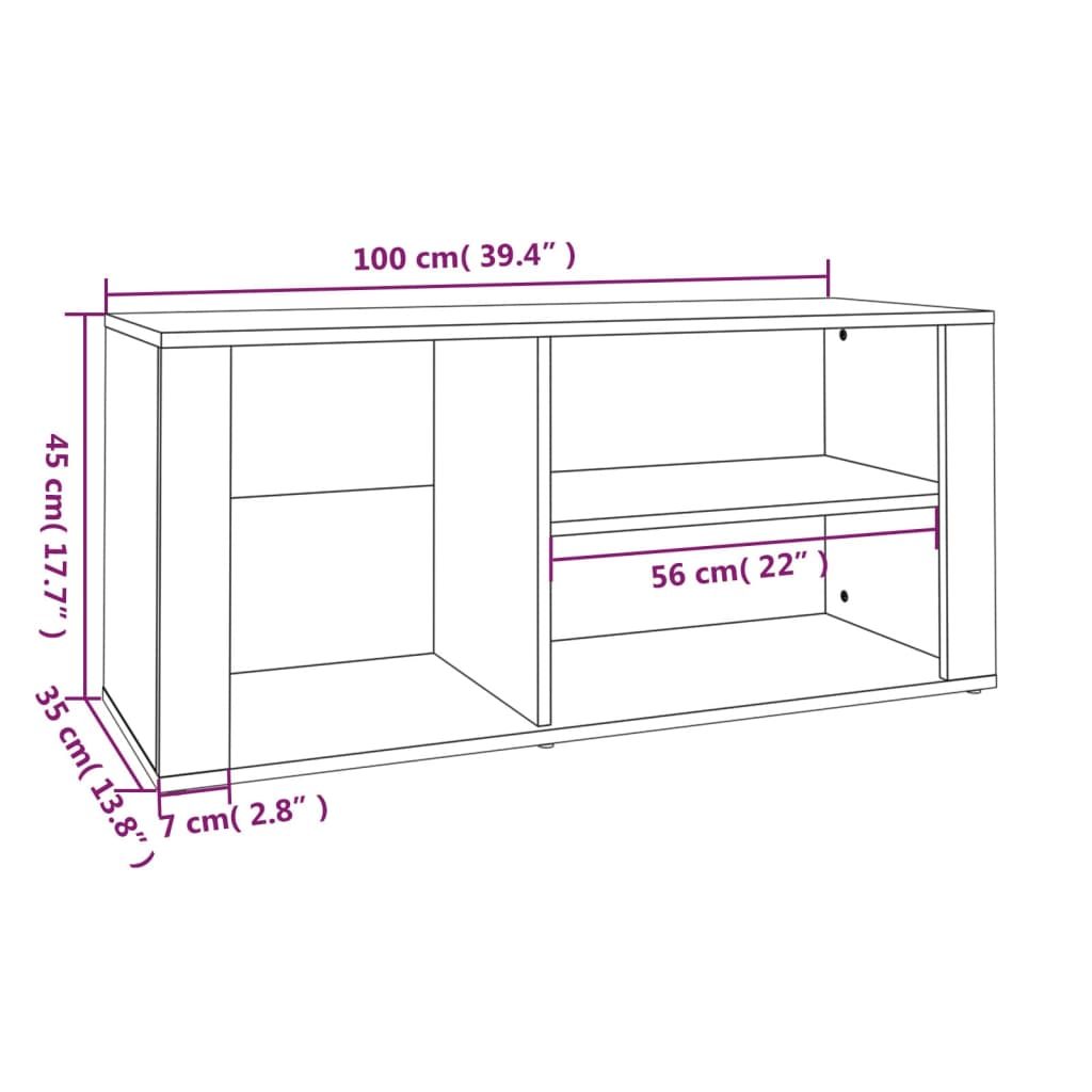 Ormarić za cipele crni 100 x 35 x 45 cm od konstruiranog drva