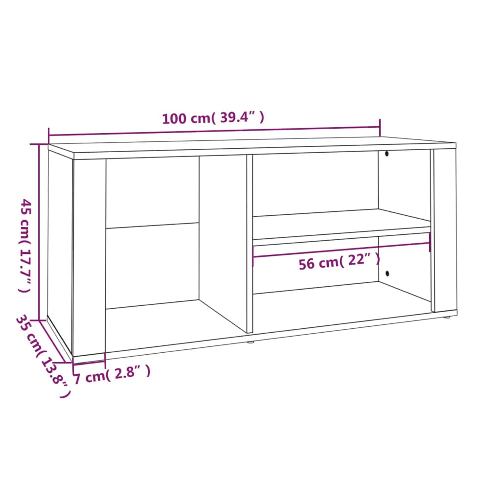 Ormarić za cipele boja hrasta 100x35x45 cm konstruirano drvo