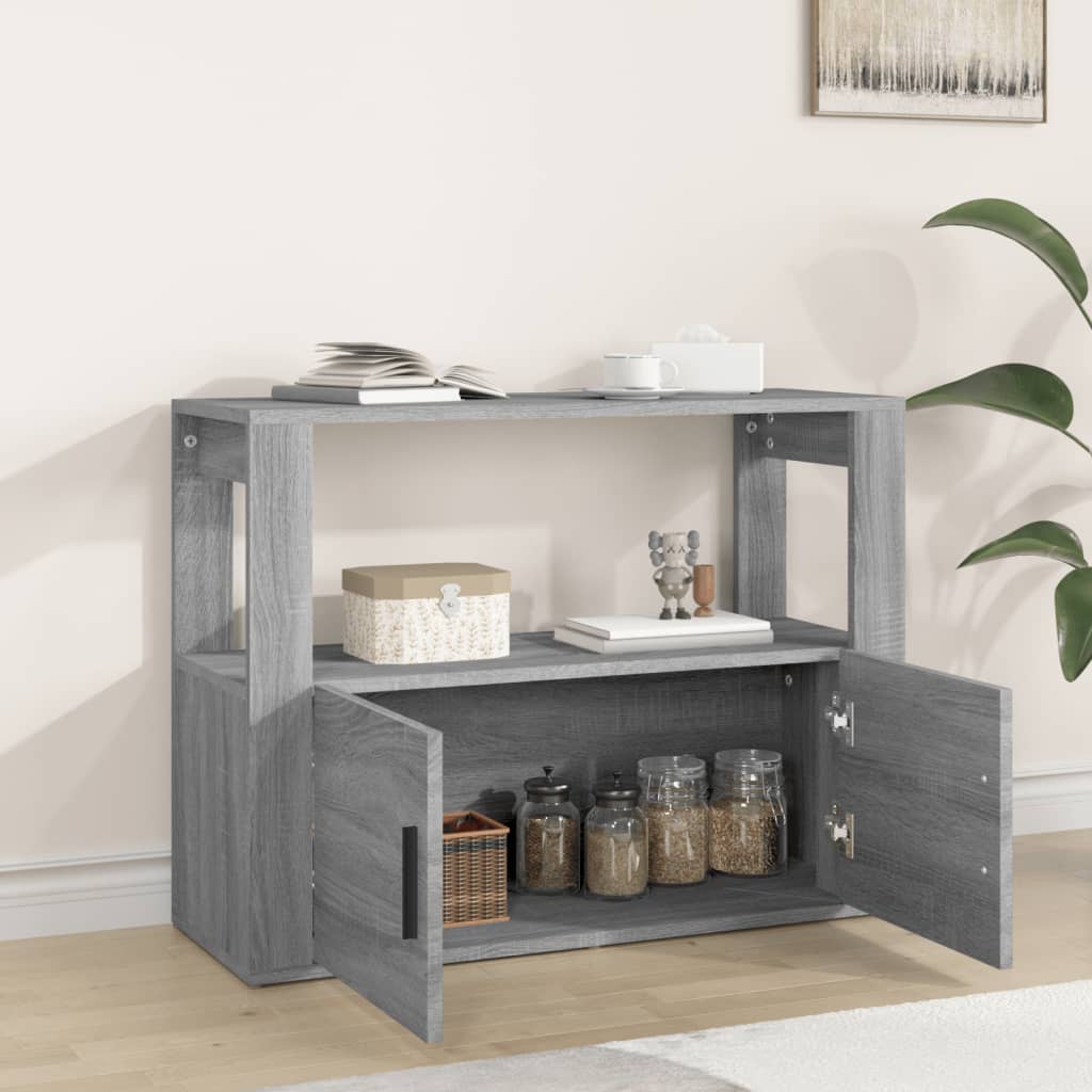 Komoda sivog hrasta sonome 80x30x60 cm od konstruiranog drva