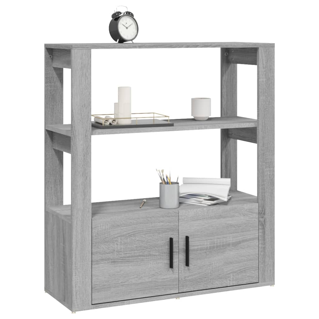 Komoda sivog hrasta sonome 80x30x90 cm od konstruiranog drva