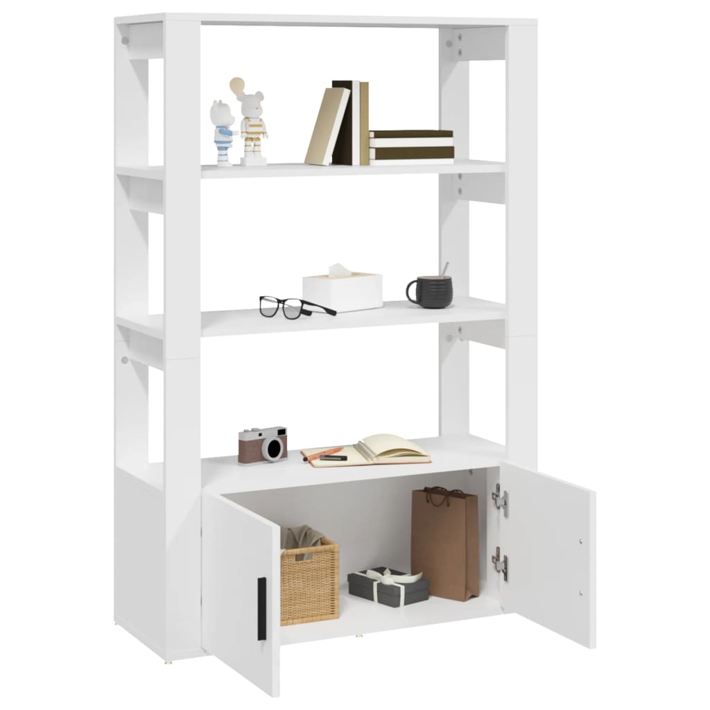 Komoda bijela 80 x 30 x 119,5 od konstruiranog drva