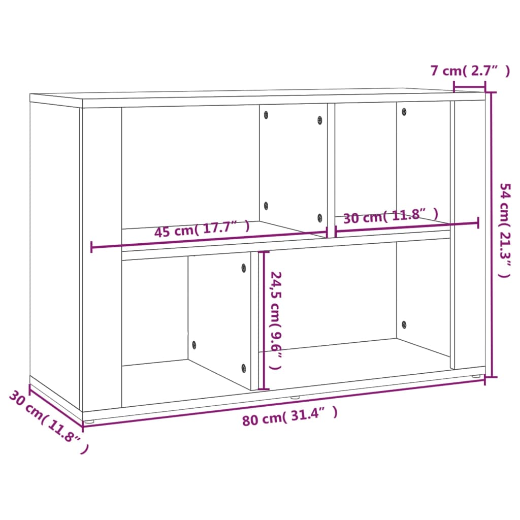 Komoda siva boja betona 80x30x54 cm od konstruiranog drva