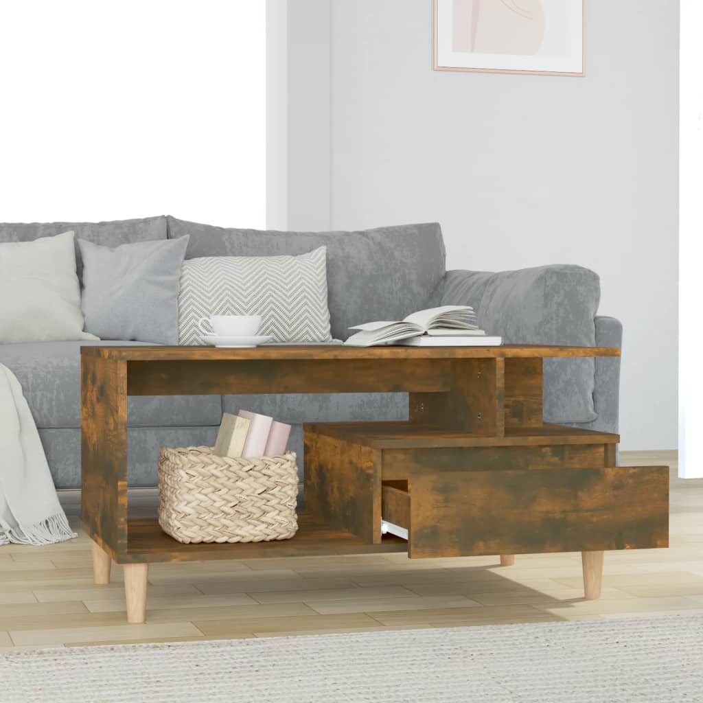 Stolić za kavu boja hrasta 90x49x45 cm konstruirano drvo