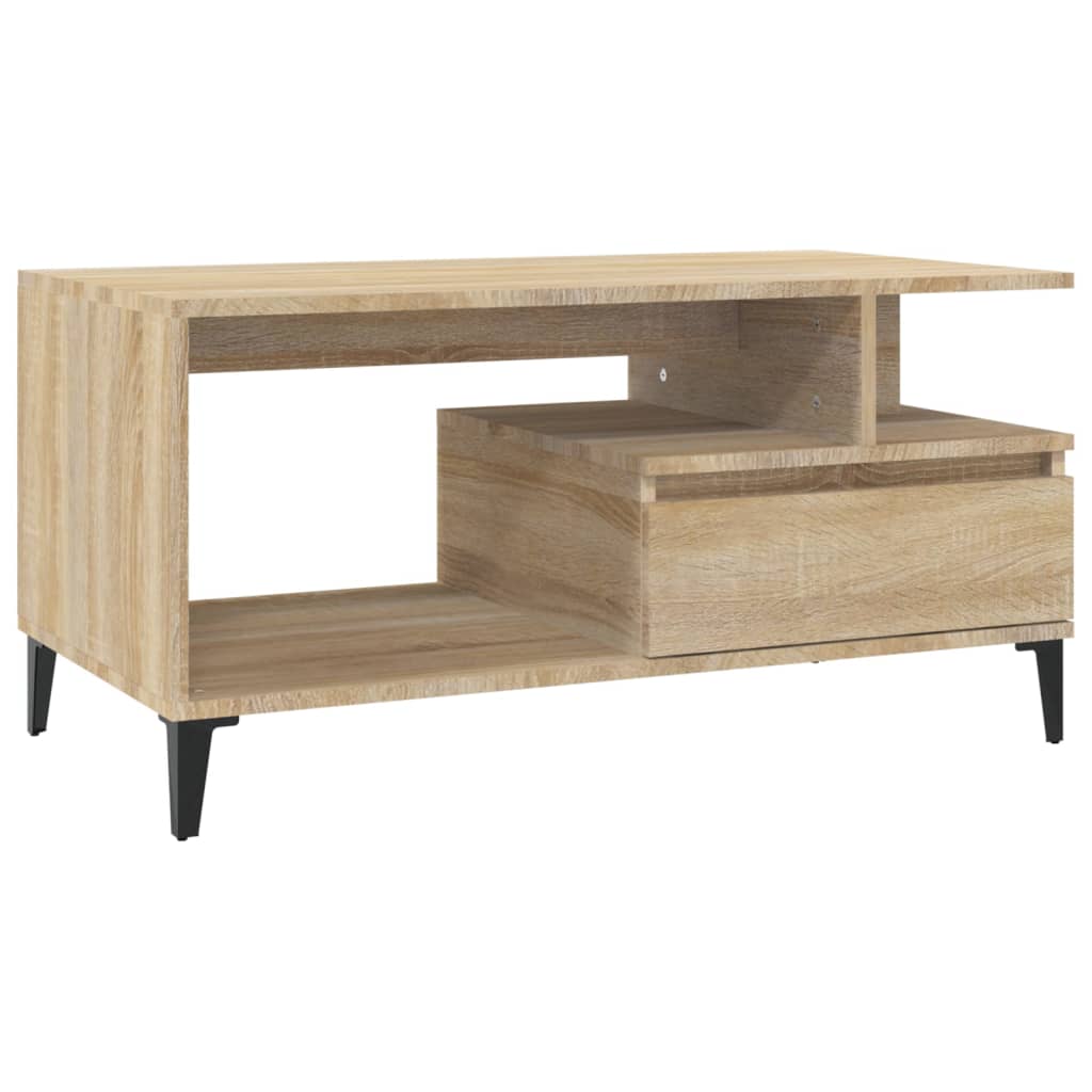 Stolić za kavu boja hrasta 90x49x45 cm konstruirano drvo