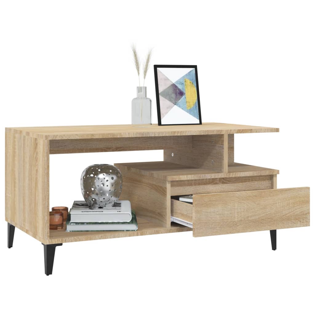 Stolić za kavu boja hrasta 90x49x45 cm konstruirano drvo