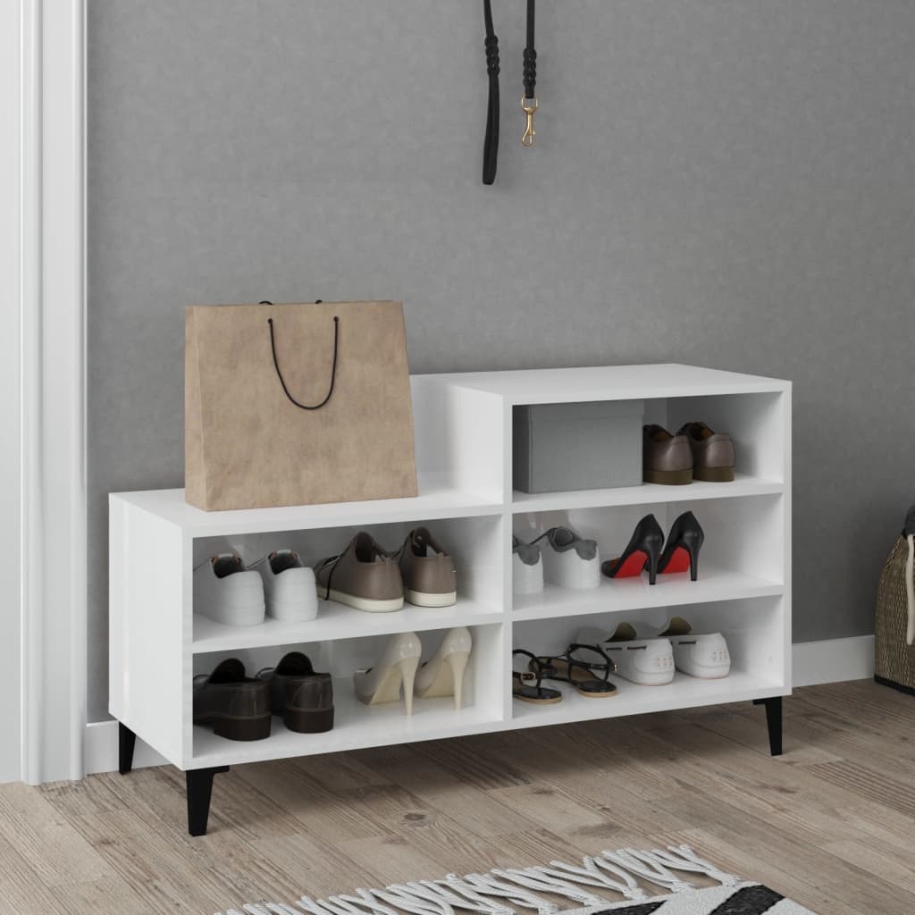 Ormarić za cipele sjajni bijeli 102x36x60 cm konstruirano drvo