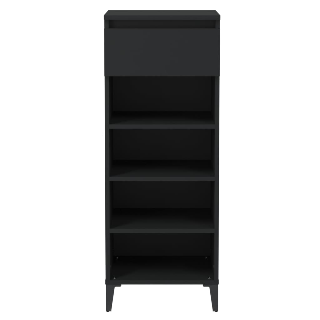 Stalak za cipele crni 40 x 36 x 105 cm od konstruiranog drva