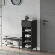Stalak za cipele crni 40 x 36 x 105 cm od konstruiranog drva