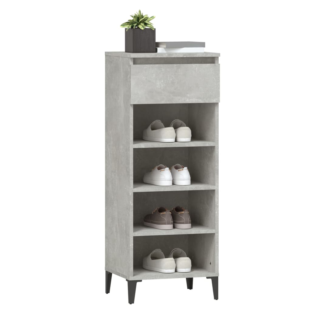 Stalak za cipele boja betona 40x36x105 cm konstruirano drvo