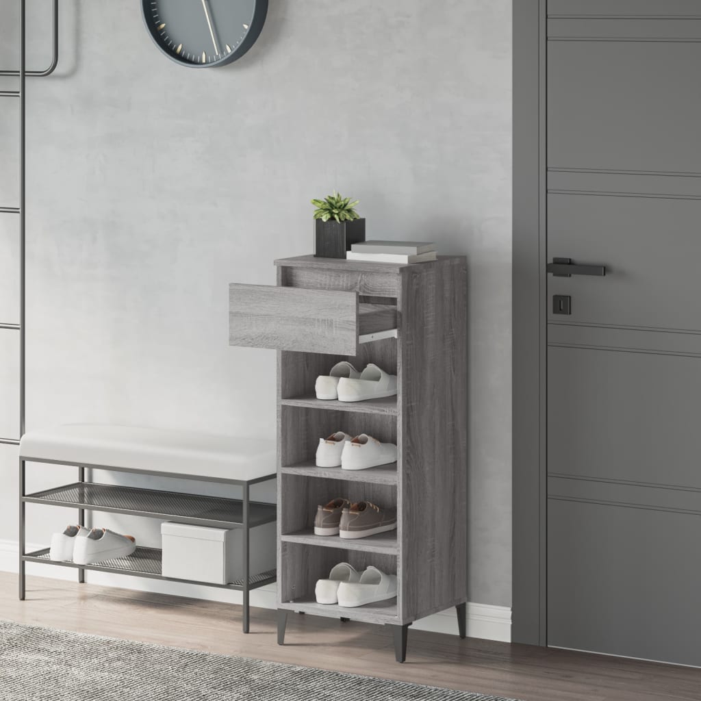 Stalak za cipele boja hrasta 40x36x105 cm konstruirano drvo