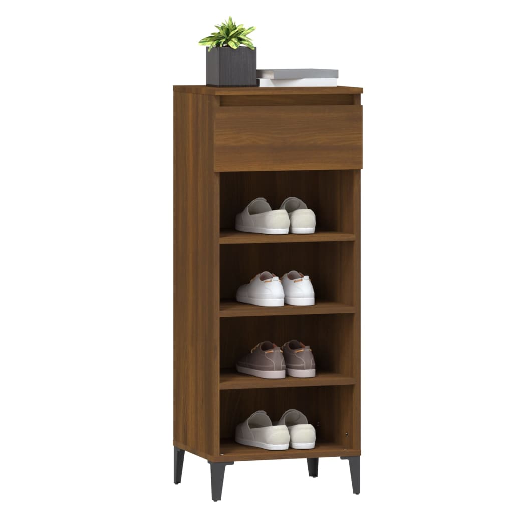 Stalak za cipele boja hrasta 40x36x105 cm konstruirano drvo