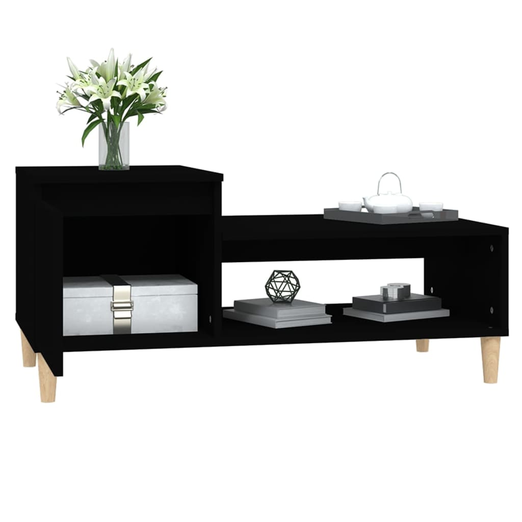 Stolić za kavu crni 100 x 50 x 45 cm od konstruiranog drva