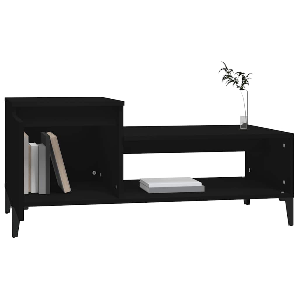 Stolić za kavu crni 100 x 50 x 45 cm od konstruiranog drva