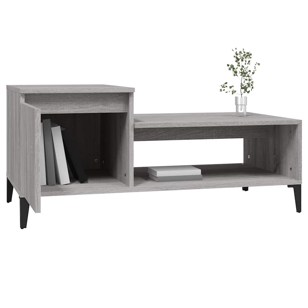 Stolić za kavu boja sivog hrasta 100x50x45 cm konstruirano drvo