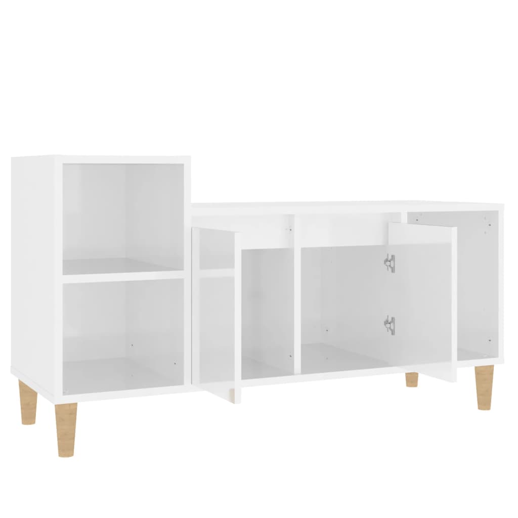 TV ormarić sjajni bijeli 100 x 35 x 55 cm od konstruiranog drva