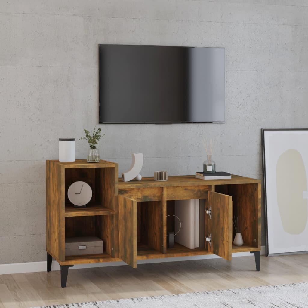 TV ormarić boja dimljenog hrasta 100x35x55 cm konstruirano drvo