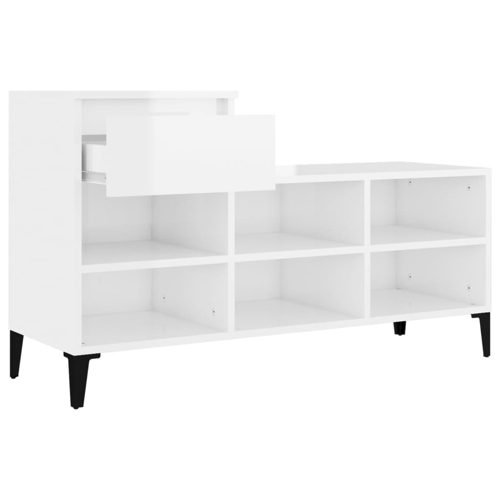 Ormarić za cipele sjajni bijeli 102x36x60 cm konstruirano drvo