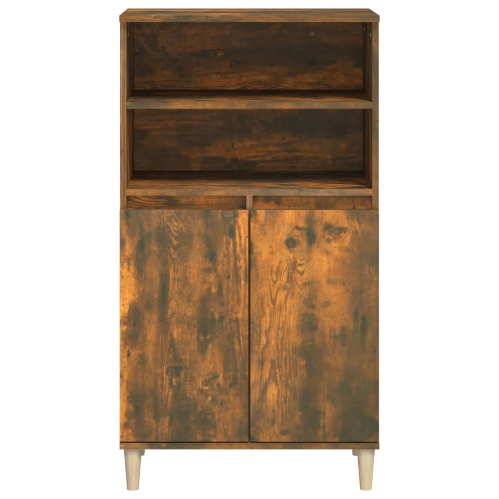 Visoka komoda dimljenog hrasta 60x36x110 cm konstruiranog drva