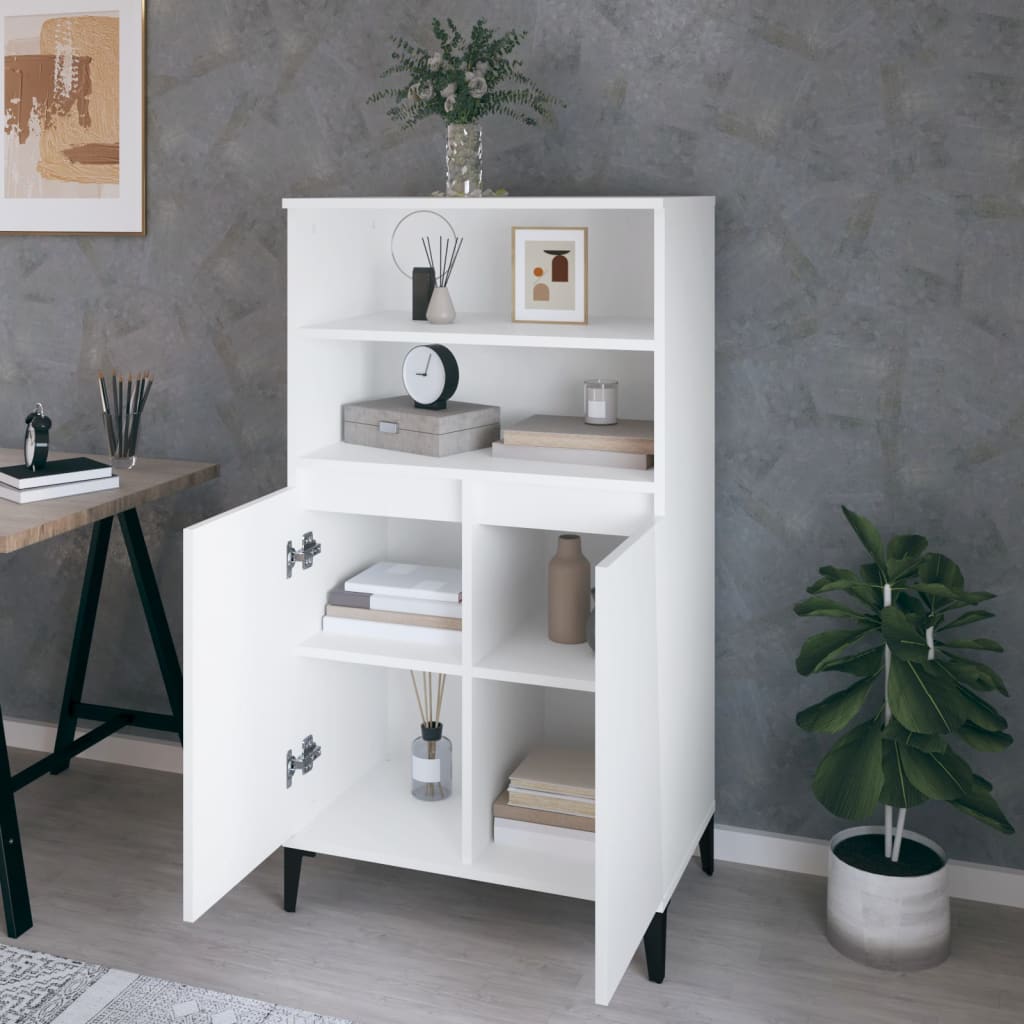 Visoka komoda bijela 60x36x110 cm od konstruiranog drva