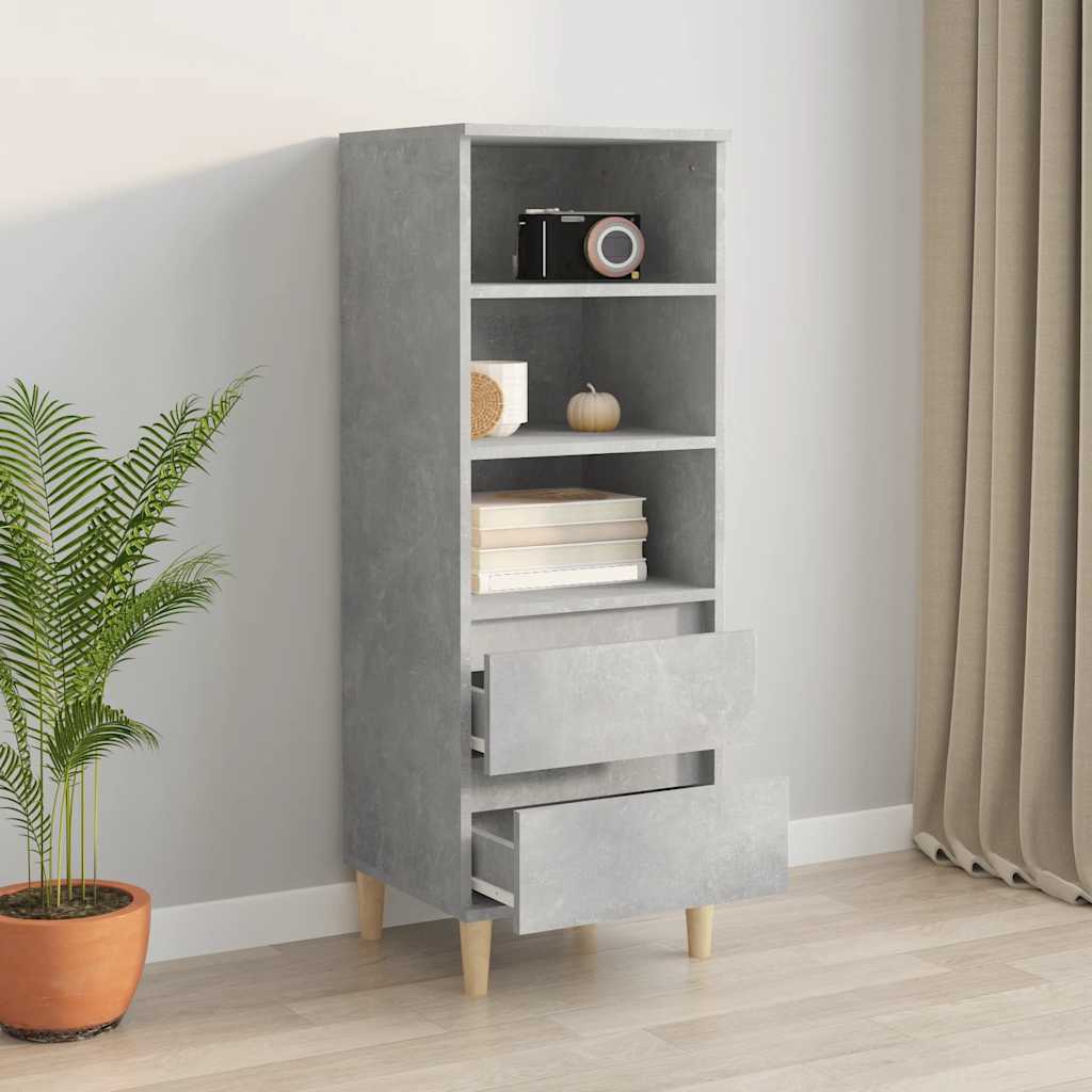 Visoka komoda boja betona 40 x 36 x 110 cm konstruirano drvo