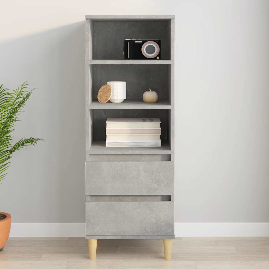 Visoka komoda boja betona 40 x 36 x 110 cm konstruirano drvo