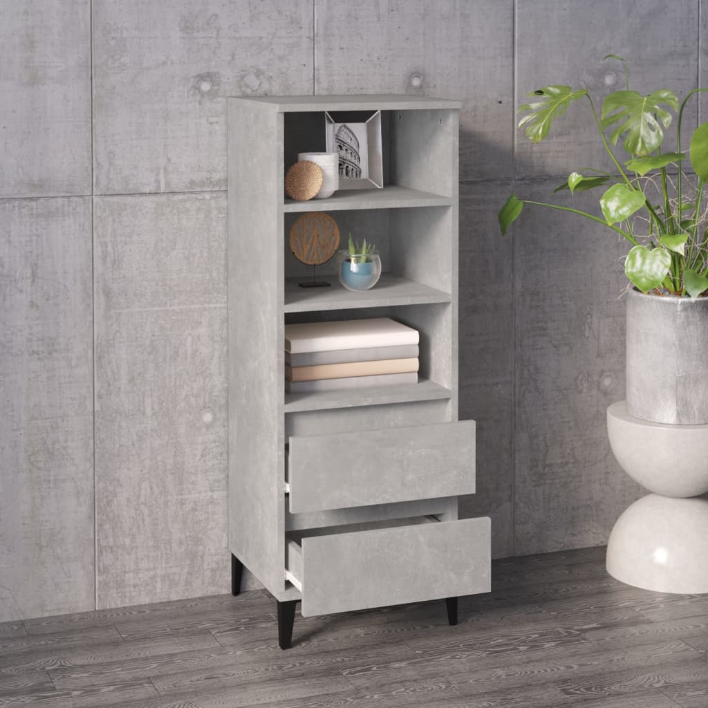 Visoka komoda boja betona 40 x 36 x 110 cm konstruirano drvo