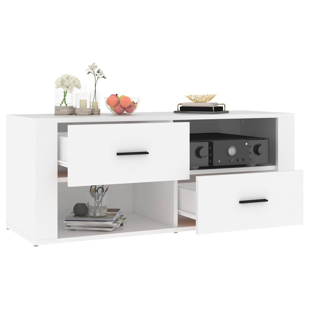 TV ormarić bijeli 100 x 35 x 40 cm od konstruiranog drva Bijela
