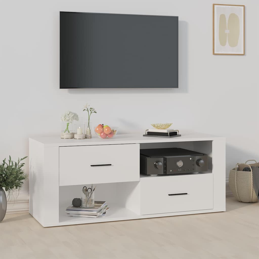 TV ormarić bijeli 100 x 35 x 40 cm od konstruiranog drva Bijela
