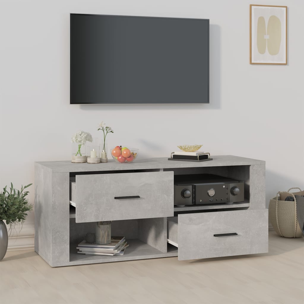 TV ormarić beton sivi 100 x 35 x 40 cm od konstruiranog drva
