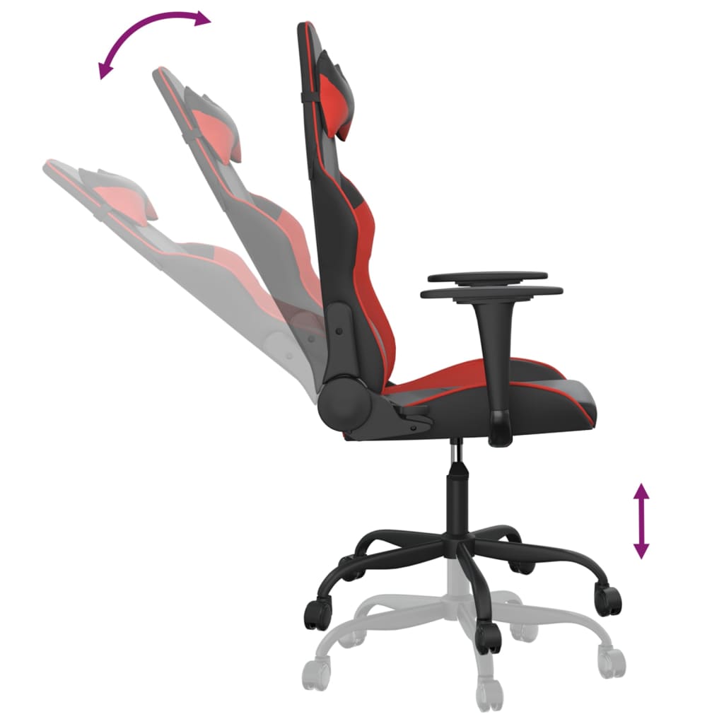 Igraća stolica crno-crvena od umjetne kože