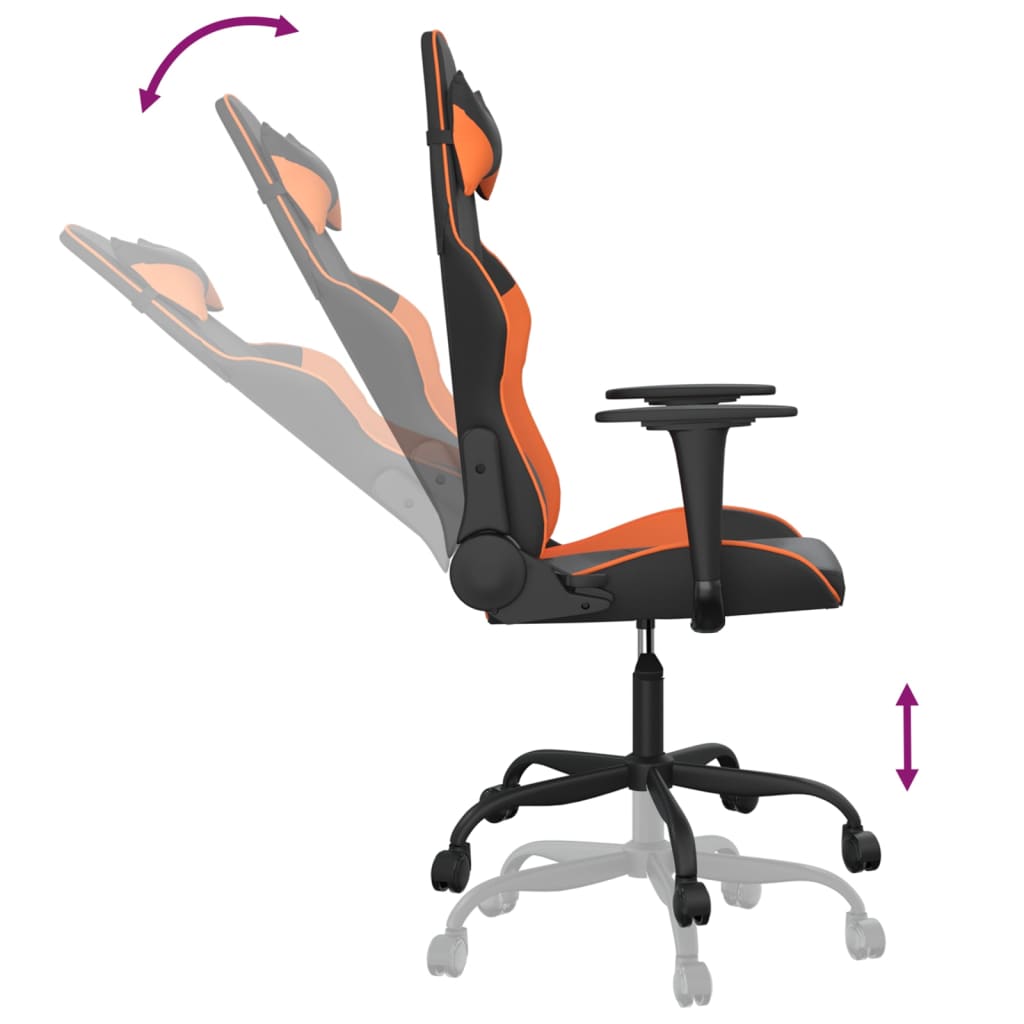 Igraća stolica crno-narančasta od umjetne kože