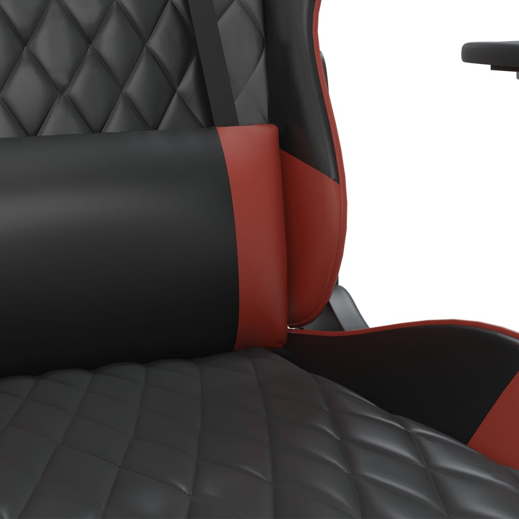 Igraća stolica s osloncem za noge umjetna koža crna i boja vina